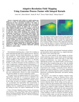 Adaptive-Resolution Field Mapping Using Gaussian Process Fusion with
  Integral Kernels