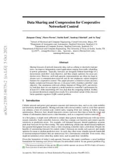 Data Sharing and Compression for Cooperative Networked Control