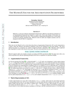 The MatrixX Solver For Argumentation Frameworks