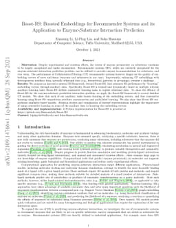 Boost-RS: Boosted Embeddings for Recommender Systems and its Application
  to Enzyme-Substrate Interaction Prediction