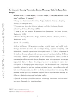 An Automated Scanning Transmission Electron Microscope Guided by Sparse
  Data Analytics