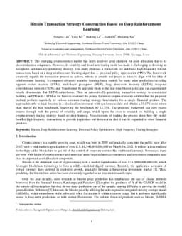 Bitcoin Transaction Strategy Construction Based on Deep Reinforcement
  Learning