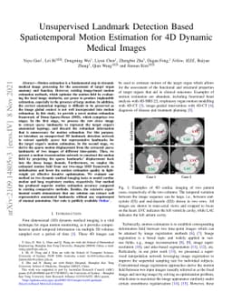 Unsupervised Landmark Detection Based Spatiotemporal Motion Estimation
  for 4D Dynamic Medical Images