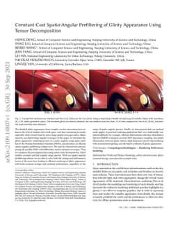 Constant-Cost Spatio-Angular Prefiltering of Glinty Appearance Using
  Tensor Decomposition