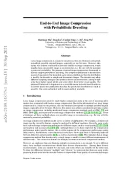 End-to-End Image Compression with Probabilistic Decoding