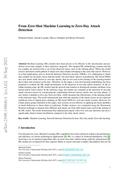 From Zero-Shot Machine Learning to Zero-Day Attack Detection