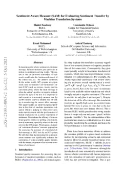 Sentiment-Aware Measure (SAM) for Evaluating Sentiment Transfer by
  Machine Translation Systems