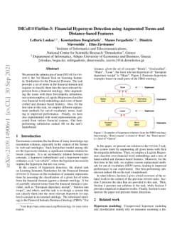 DICoE@FinSim-3: Financial Hypernym Detection using Augmented Terms and
  Distance-based Features