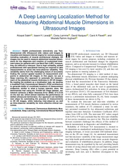 A Deep Learning Localization Method for Measuring Abdominal Muscle
  Dimensions in Ultrasound Images