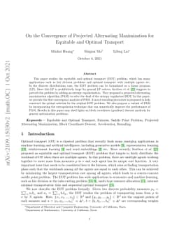 On the Convergence of Projected Alternating Maximization for Equitable
  and Optimal Transport