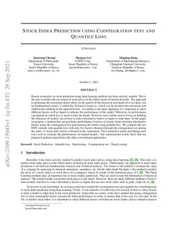 Stock Index Prediction using Cointegration test and Quantile Loss