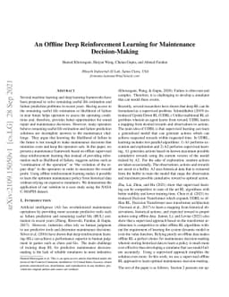 An Offline Deep Reinforcement Learning for Maintenance Decision-Making