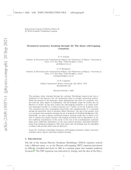 Dynamical symmetry breaking through AI: The dimer self-trapping
  transition