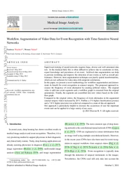 Workflow Augmentation of Video Data for Event Recognition with
  Time-Sensitive Neural Networks