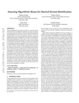Assessing Algorithmic Biases for Musical Version Identification