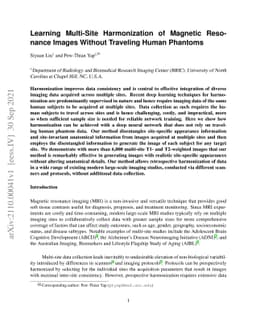 Learning Multi-Site Harmonization of Magnetic Resonance Images Without
  Traveling Human Phantoms