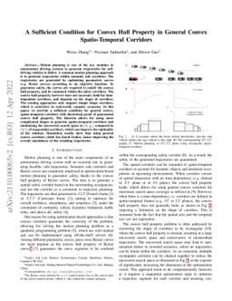 A Sufficient Condition for Convex Hull Property in General Convex
  Spatio-Temporal Corridors