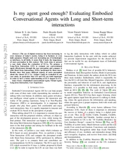 Is my agent good enough? Evaluating Embodied Conversational Agents with
  Long and Short-term interactions