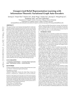 Unsupervised Belief Representation Learning with Information-Theoretic
  Variational Graph Auto-Encoders