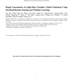 Rapid Assessments of Light-Duty Gasoline Vehicle Emissions Using On-Road
  Remote Sensing and Machine Learning