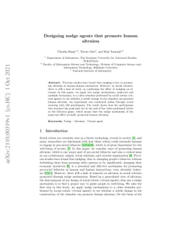 Designing nudge agents that promote human altruism