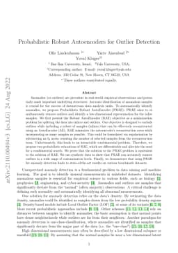 Probabilistic Robust Autoencoders for Outlier Detection