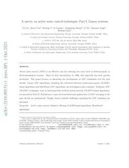 A survey on active noise control techniques -- Part I: Linear systems