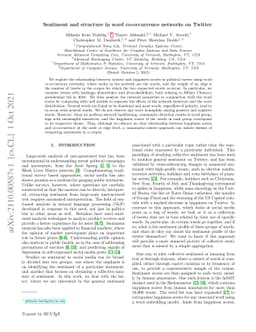Sentiment and structure in word co-occurrence networks on Twitter