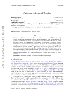 Calibrated Adversarial Training