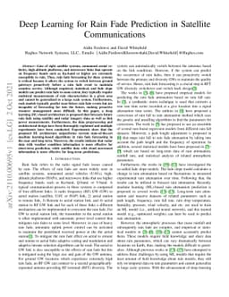 Deep Learning for Rain Fade Prediction in Satellite Communications