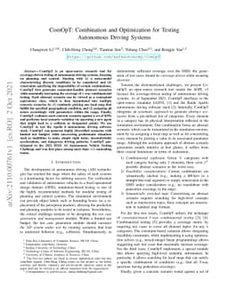ComOpT: Combination and Optimization for Testing Autonomous Driving
  Systems