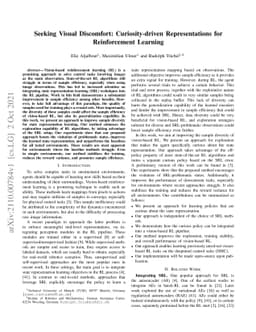 Seeking Visual Discomfort: Curiosity-driven Representations for
  Reinforcement Learning