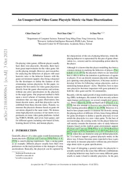An Unsupervised Video Game Playstyle Metric via State Discretization