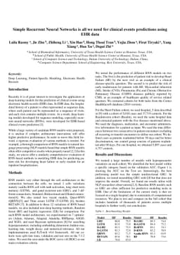 Simple Recurrent Neural Networks is all we need for clinical events
  predictions using EHR data