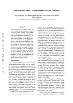 Project Debater APIs: Decomposing the AI Grand Challenge