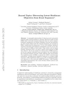 Beyond Topics: Discovering Latent Healthcare Objectives from Event
  Sequences