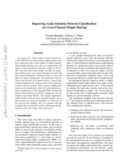 Improving Axial-Attention Network Classification via Cross-Channel
  Weight Sharing
