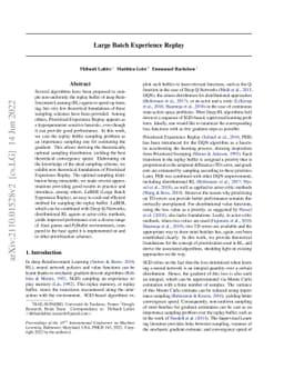Large Batch Experience Replay