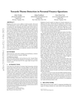 Towards Theme Detection in Personal Finance Questions
