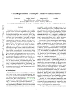 Causal Representation Learning for Context-Aware Face Transfer
