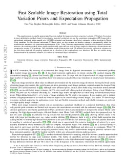 Fast Scalable Image Restoration using Total Variation Priors and
  Expectation Propagation
