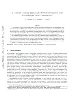 A manifold learning approach for gesture recognition from micro-Doppler
  radar measurements
