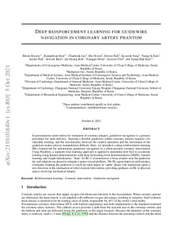 Deep reinforcement learning for guidewire navigation in coronary artery
  phantom