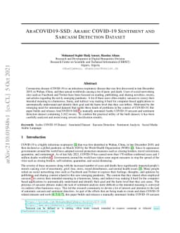 AraCOVID19-SSD: Arabic COVID-19 Sentiment and Sarcasm Detection Dataset