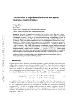 Classification of high-dimensional data with spiked covariance matrix
  structure