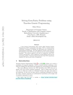 Solving even-parity problems using traceless genetic programming