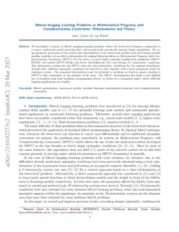 Bilevel Imaging Learning Problems as Mathematical Programs with
  Complementarity Constraints: Reformulation and Theory