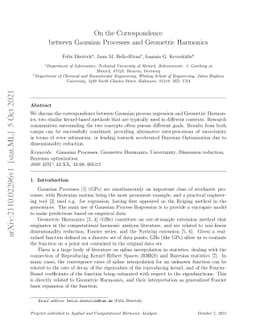 On the Correspondence between Gaussian Processes and Geometric Harmonics