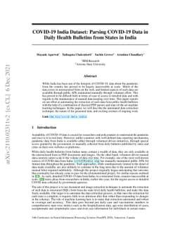 COVID-19 India Dataset: Parsing COVID-19 Data in Daily Health Bulletins
  from States in India