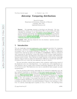 Distcomp: Comparing distributions